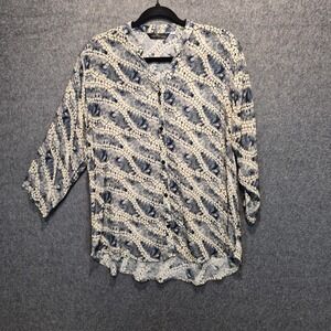 APNY Artsy Abstract Blouse Lrg Tunic Indie Sleaze 90s Grunge Whimsigoth Boho